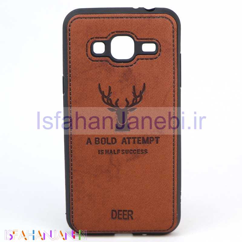 اصفهان جانبی-قاب چرمی طرح گوزن Samsung J3 قهوه ای