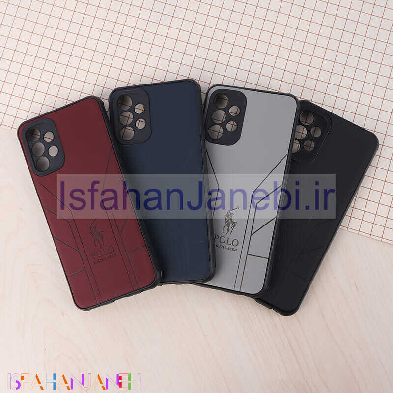 اصفهان جانبی-قاب چرمی Polo Ralph Laren سامسونگ Galaxy A13 4G طرح دار محافظ لنزدار