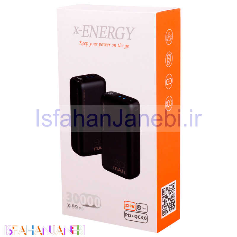 اصفهان جانبی-پاور بانک فست شارژ 30000 ایکس انرژی X-Energy X-99PD QC3 PD 22.5W