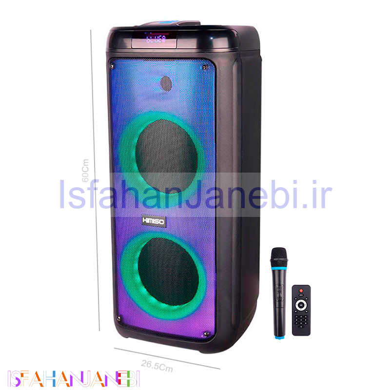 اصفهان جانبی-اسپیکر چمدانی بلوتوثی رم و فلش خور Kimiso QS-4219 + میکروفون و ریموت کنترل