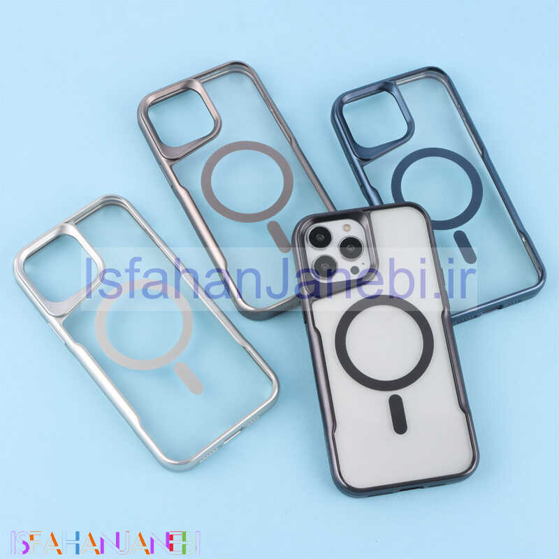 اصفهان جانبی-قاب طرح تیتانیوم شفاف Joyporodo مگ سیف iPhone 13 Pro Max