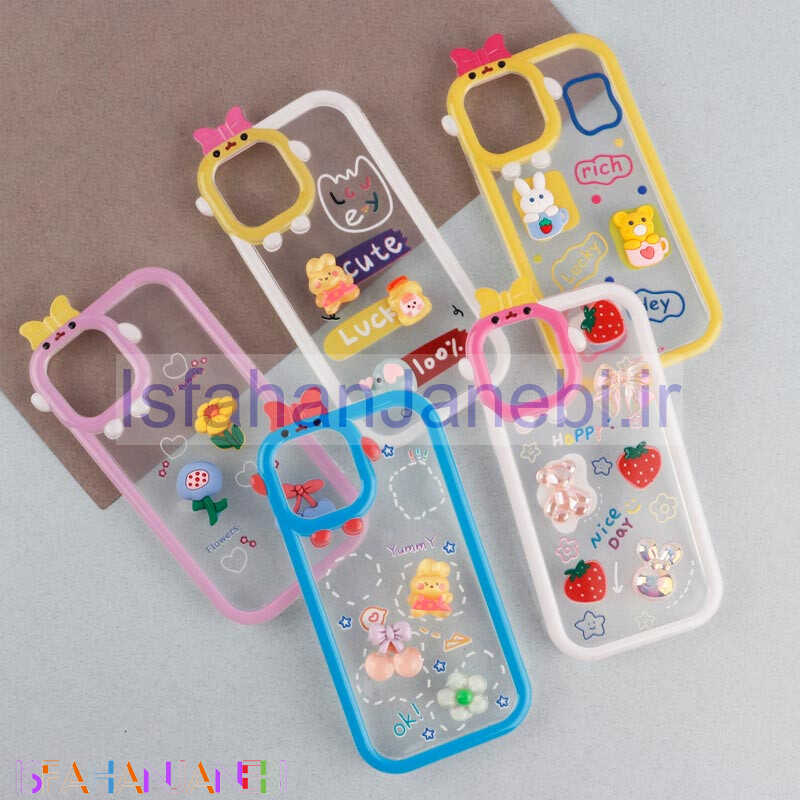 اصفهان جانبی-قاب شفاف فانتزی عروسک برجسته iPhone 12 / 12 Pro