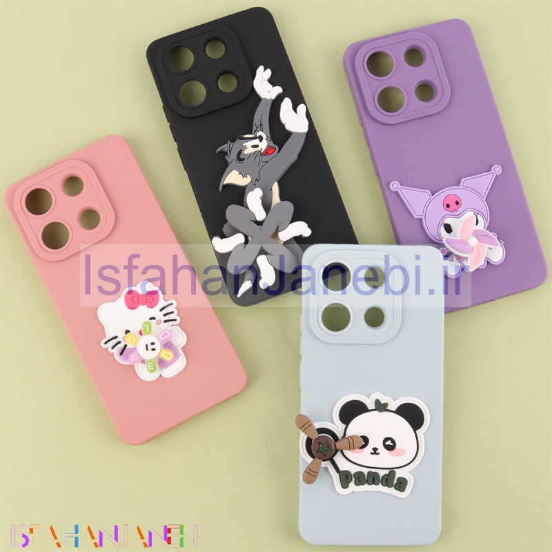 اصفهان جانبی-قاب سیلیکونی اسپینردار محافظ لنزدار شیائومی Redmi Note 13 4G