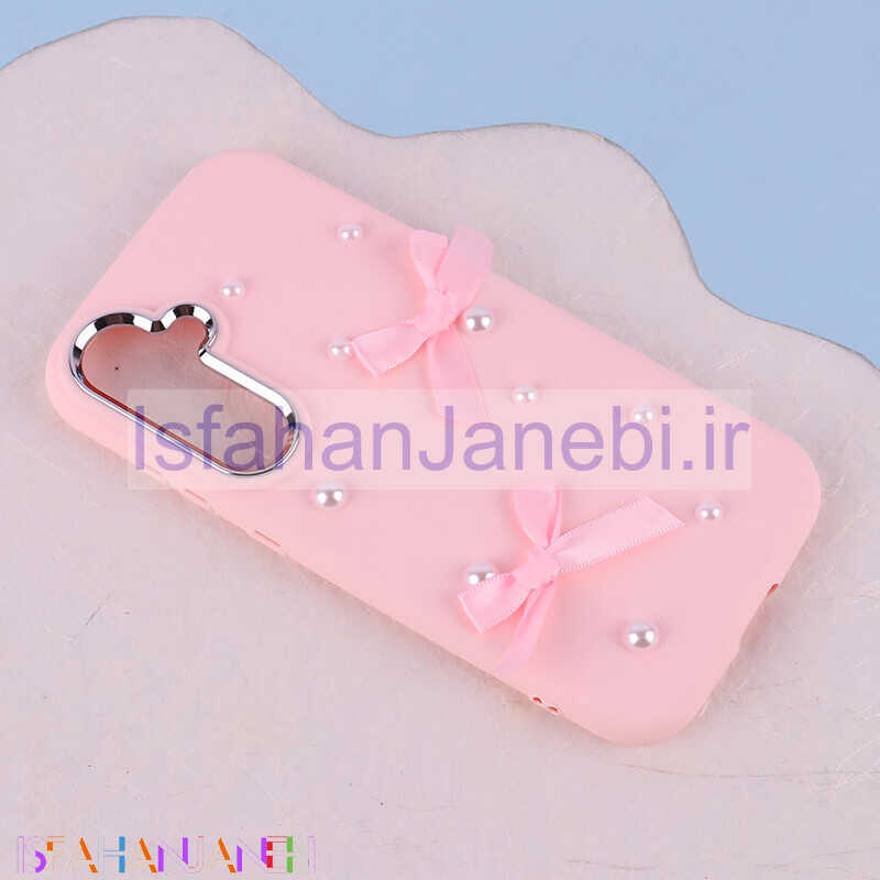 اصفهان جانبی-قاب سیلیکونی سامسونگ Galaxy S24 FE پاپیونی مرواریدی دور محافظ متال