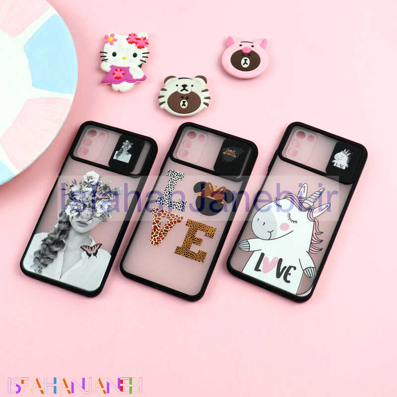 اصفهان جانبی-قاب محافظ لنز دار کشویی طرحدار دخترانه Xiaomi Poco M3 سری B