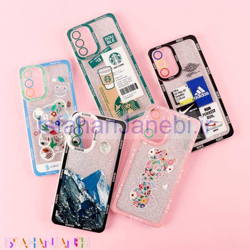 اصفهان جانبی-قاب فانتزی دور رنگی اکلیلی محافظ لنزدار Samsung Galaxy S21 FE 5G