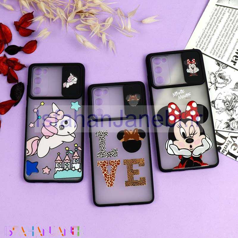 اصفهان جانبی-قاب محافظ لنز دار کشویی طرحدار دخترانه Samsung S20 FE سری B