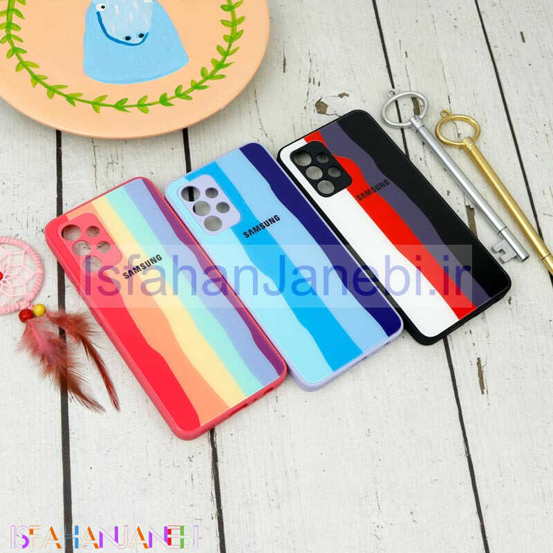 اصفهان جانبی-قاب محافظ لنزدار پشت گلسی آبرنگی Samsung Galaxy A32 4G