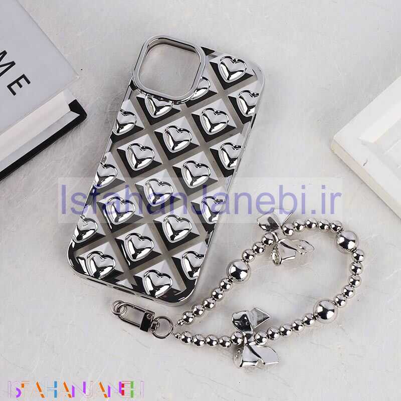 اصفهان جانبی-قاب براق Vip Max آیفون iPhone 13 / 14 طرح قلب با بند مچی