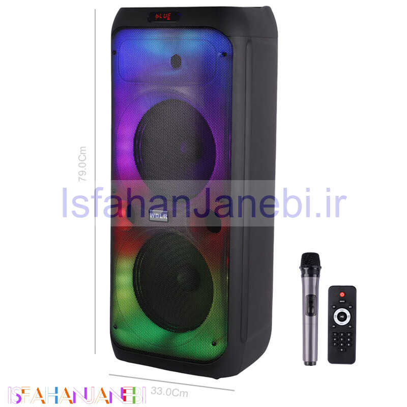 اصفهان جانبی-اسپیکر چمدانی بلوتوثی WDLR DR-1027 + میکروفون و ریموت کنترل