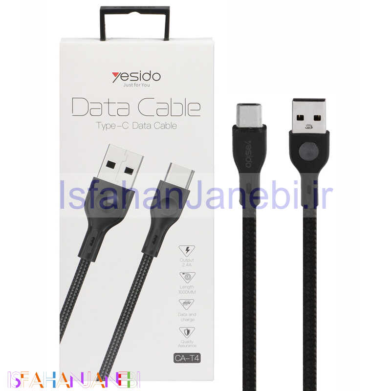 اصفهان جانبی-کابل Yesido CA-T4 2.4A 1m Type-C