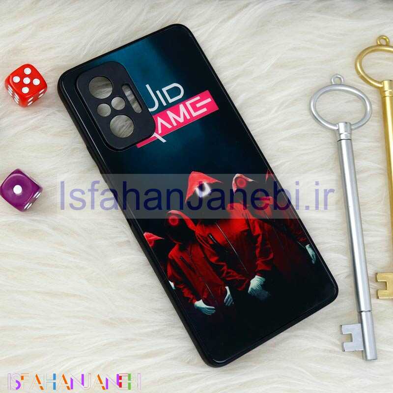 اصفهان جانبی-قاب محافظ لنزدار پشت گلسی طرحدار اسکویید گیم Xiaomi Redmi Note 10 Pro