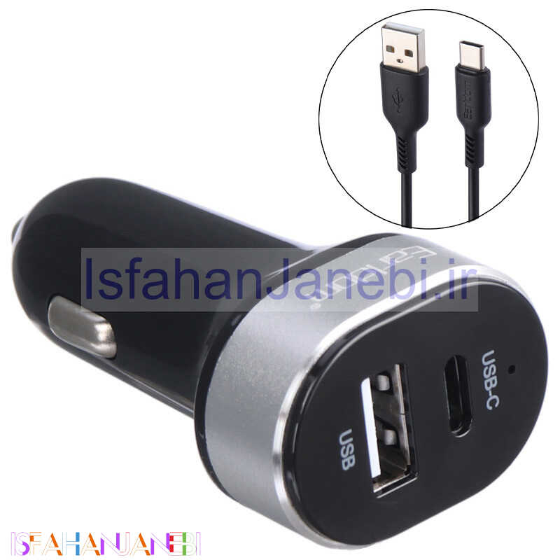 اصفهان جانبی-شارژر فندکی فست شارژ Earldom ES-CC14 2.4A QC3.0 PD 12W + کابل تایپ سی