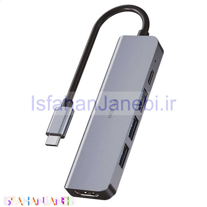 اصفهان جانبی-هاب 5 پورت Type-C گرین لاین GNADA5IN1GY