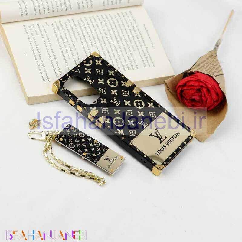 اصفهان جانبی-قاب فانتزی صندوقی LV مشکی طلایی + آویز دستی Samsung Galaxy A73