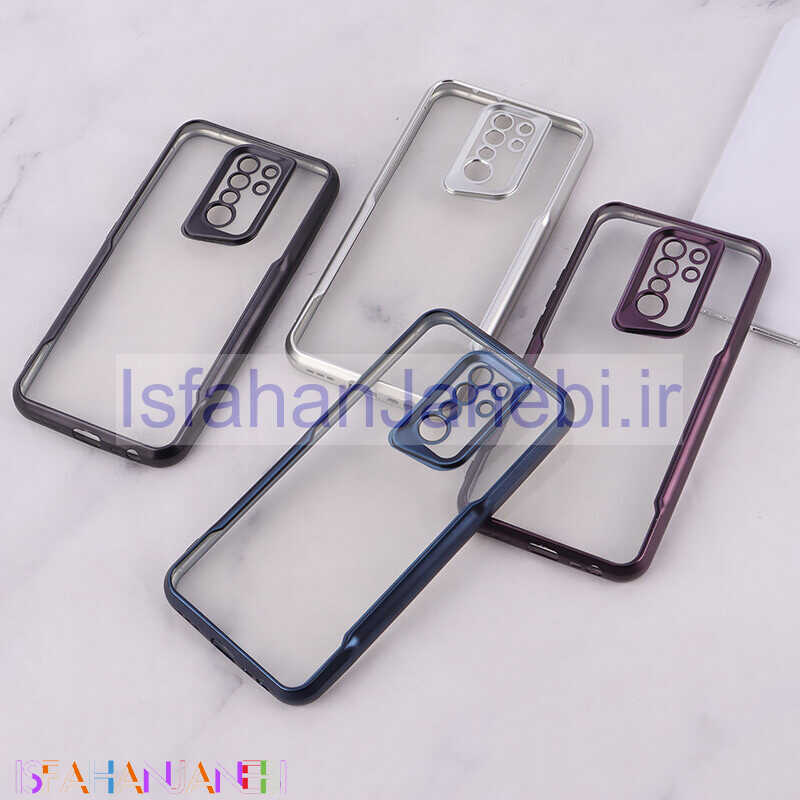 اصفهان جانبی-قاب ژله ای شفاف شیائومی Poco M2 طرح تیتانیوم محافظ لنزدار