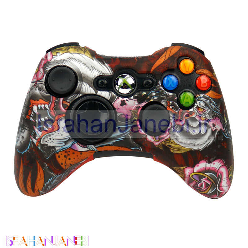 اصفهان جانبی-روکش دسته بازی Xbox طرح اژدها و گل زمینه قرمز