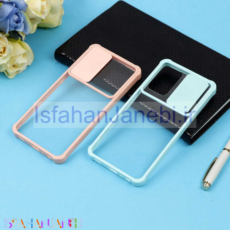 اصفهان جانبی-قاب PC شفاف ضربه گیر محافظ لنزدار کشویی Samsung Galaxy A52 / A52s