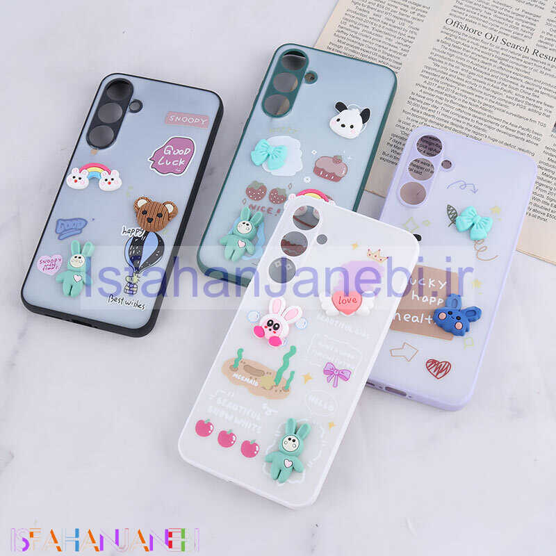 اصفهان جانبی-قاب شاینی سامسونگ Galaxy A55 عروسک برجسته محافظ لنزدار