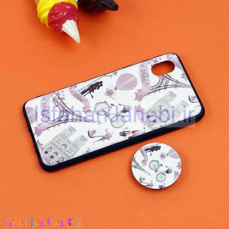 اصفهان جانبی-قاب فانتزی برجسته + پاپ سوکت طرح ایفل سامسونگ A01 Core سری D