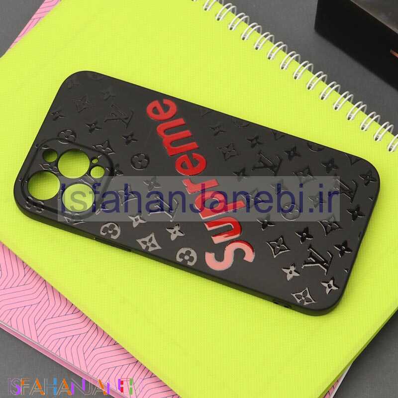اصفهان جانبی-قاب طرحدار محافظ لنزدار مشکی Superme آیفون iPhone 12 Pro Max