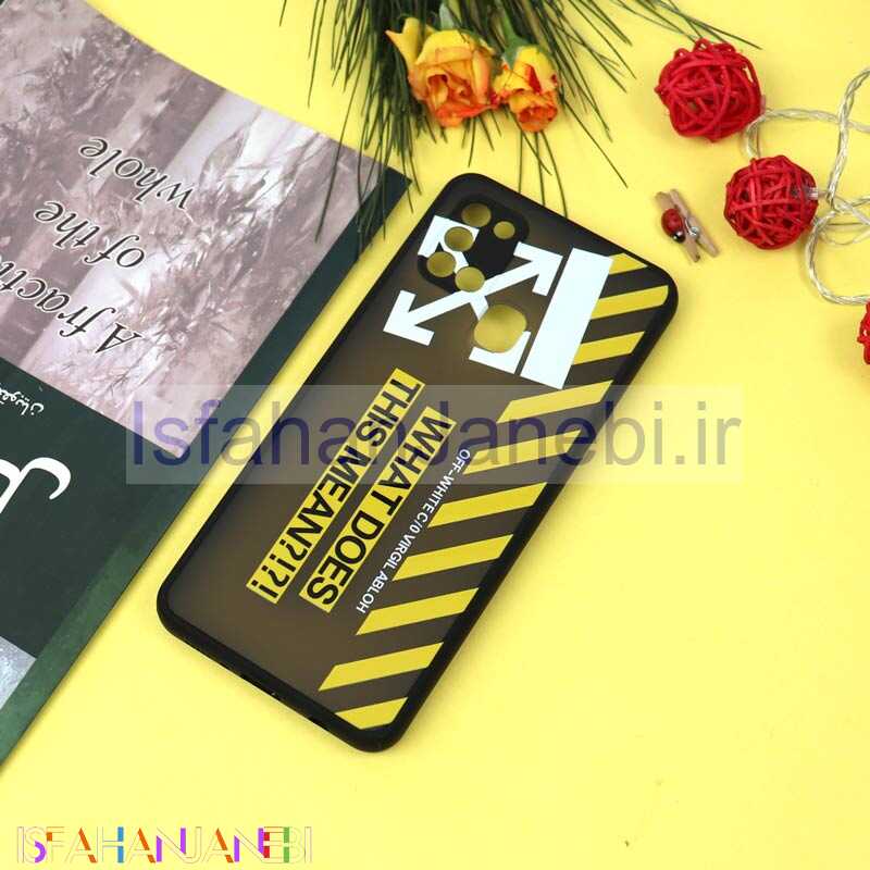 اصفهان جانبی-قاب PC مات محافظ لنزدار طرحدار Off White سامسونگ A21s