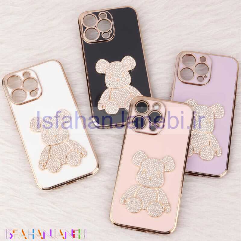 اصفهان جانبی-قاب My Case Power Bear نگین دار محافظ لنزدار iPhone 14 Pro Max