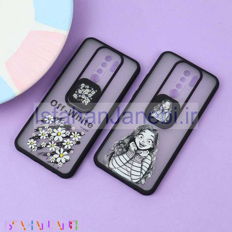 اصفهان جانبی-قاب محافظ لنز دار کشویی طرحدار مشکی Xiaomi Redmi 9