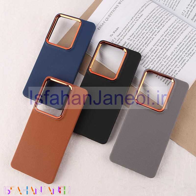 اصفهان جانبی-قاب چرمی ژله ای شیائومی Redmi Note 13 Pro 4G دور محافظ متال