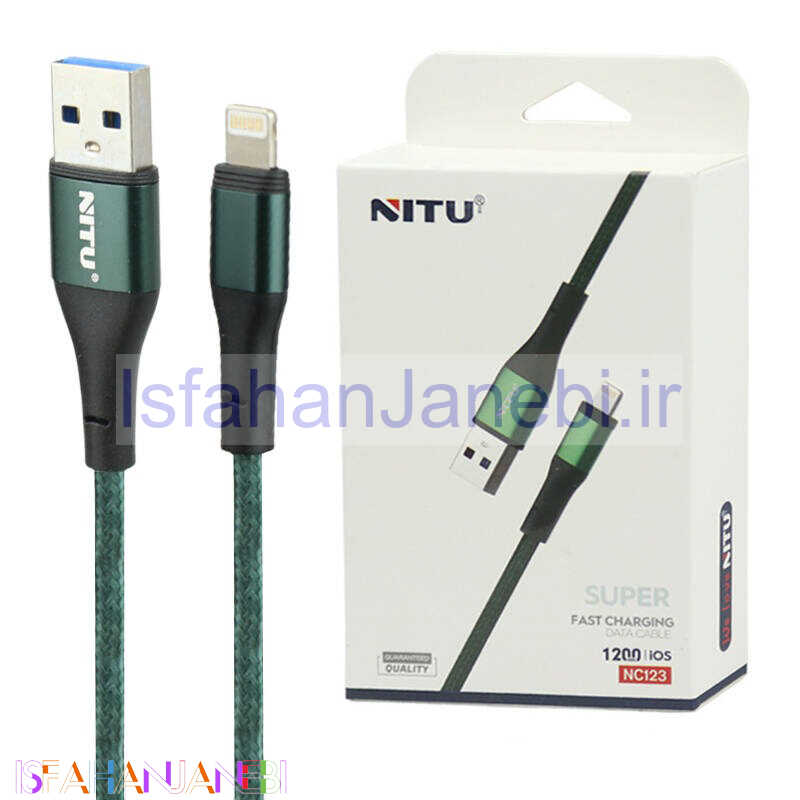 اصفهان جانبی-کابل آیفونی فست شارژ Nitu NC123 2.4A 1.2m