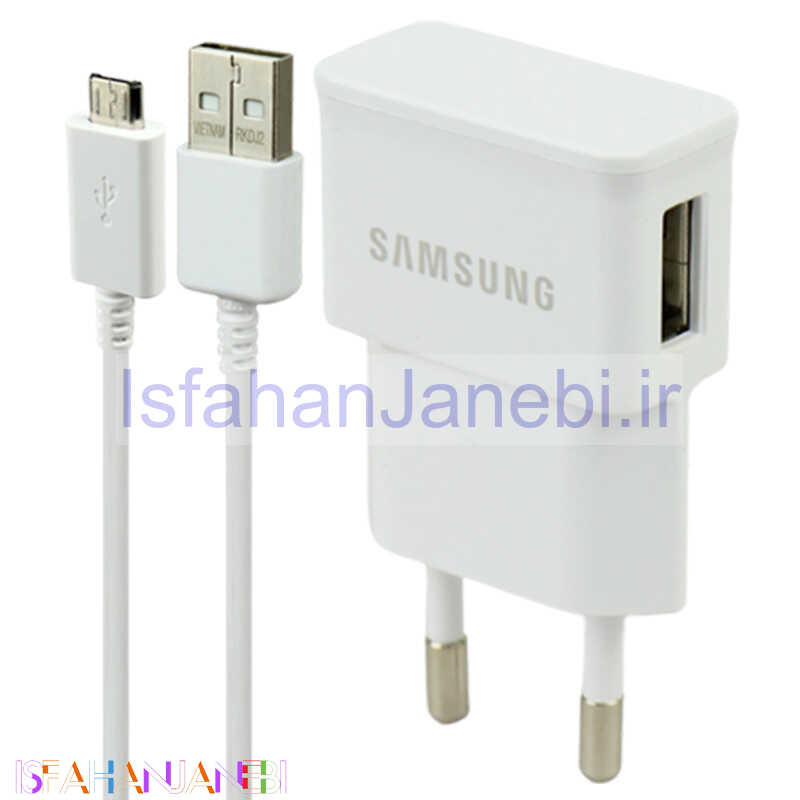 اصفهان جانبی-شارژر دیواری Samsung ETA0U81EWE 1A سرجعبه + کابل میکرو یو اس بی