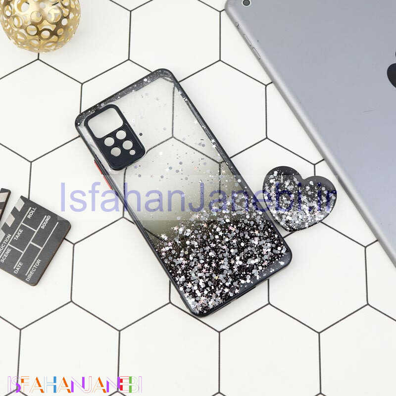 اصفهان جانبی-قاب متال کیس محافظ لنزدار اکلیلی + پاپ سوکت قلبی Xiaomi Redmi Note 11 Pro