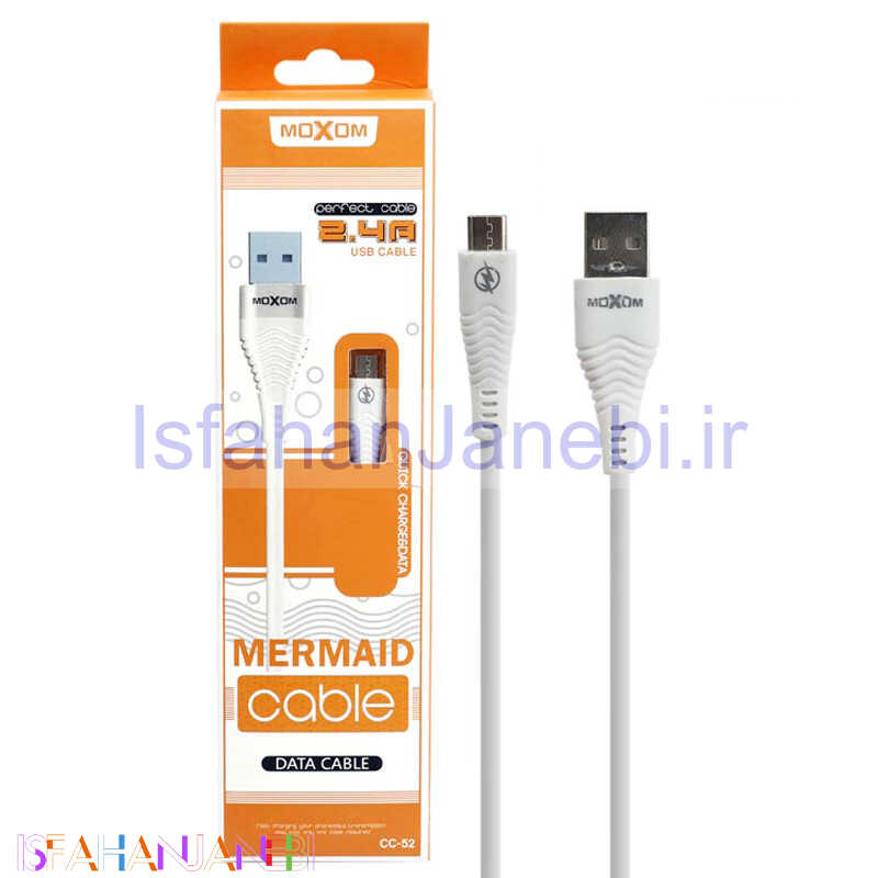 اصفهان جانبی-کابل میکرو یو اس بی Moxom CC-52 2.4A 1m