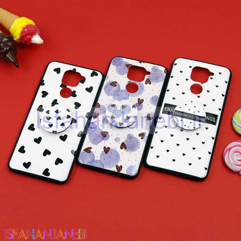 اصفهان جانبی-قاب فانتزی برجسته + پاپ سوکت طرح قلب شیائومی Redmi Note 9 سری D