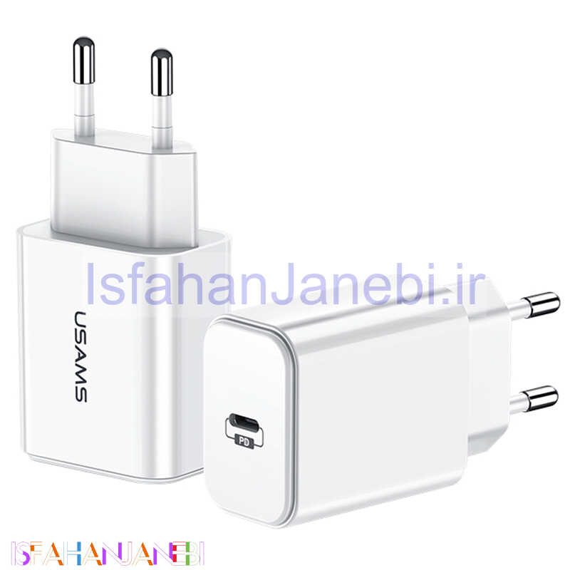اصفهان جانبی-کلگی فست شارژ Usams CC069 T14 PD3 Type-C 18w