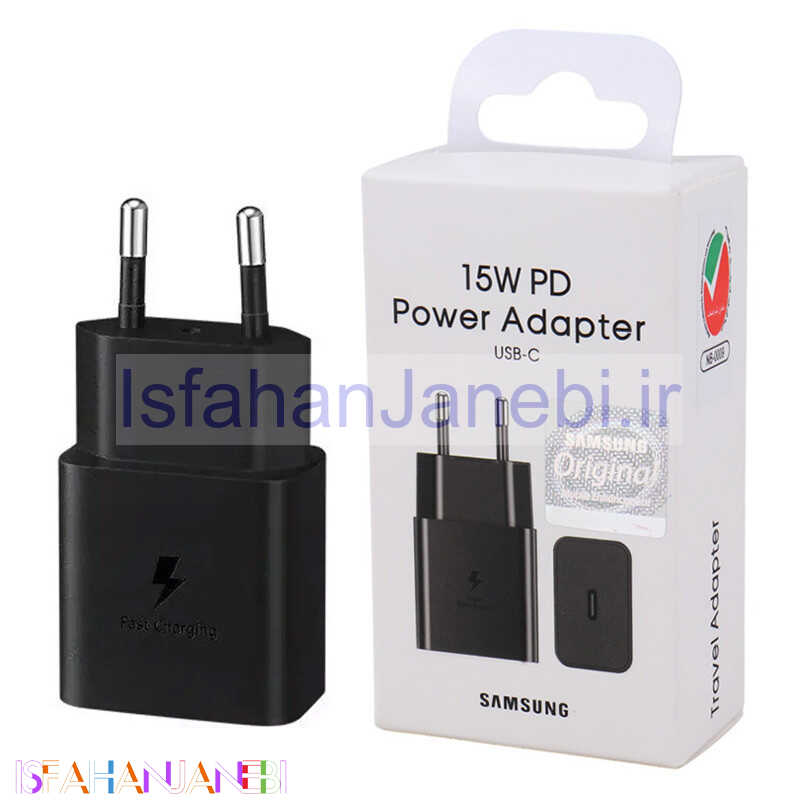 اصفهان جانبی-کلگی فست شارژ Samsung EP-T1510 2A PD 15W Type-C برد آبی پک خارجی