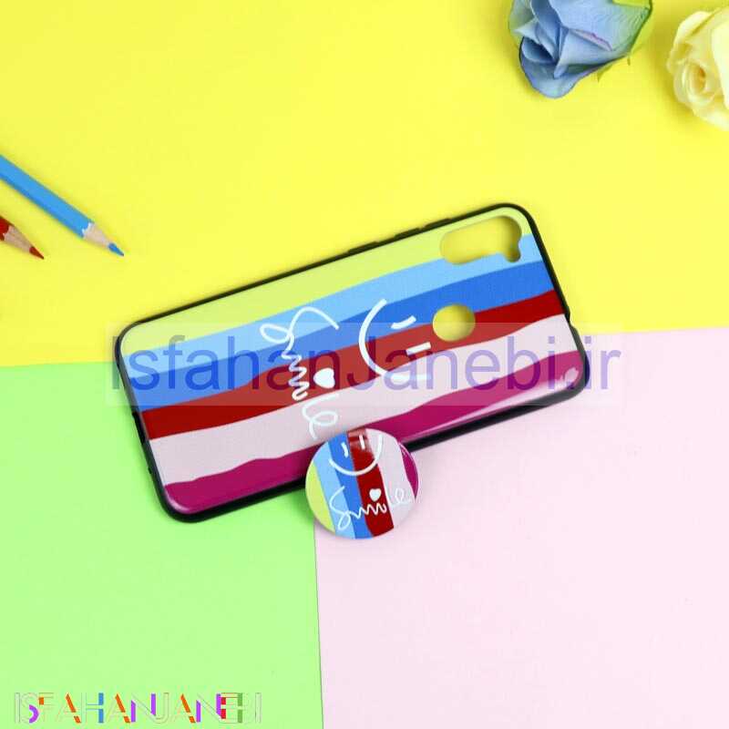 اصفهان جانبی-قاب فانتزی برجسته + پاپ سوکت طرح رنگین کمان سامسونگ A11 سری D
