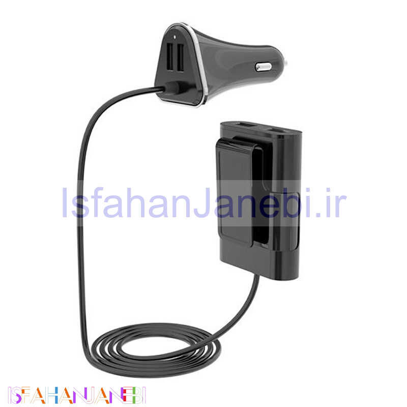 اصفهان جانبی-شارژر فندکی و هاب فست شارژ Devia Ibox Car Hub 6.8A