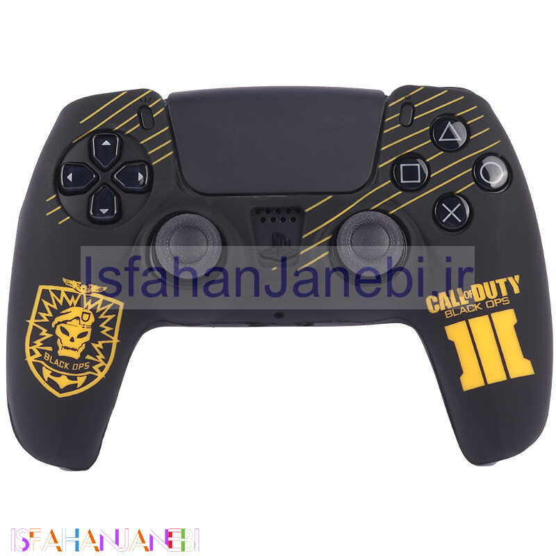 اصفهان جانبی-روکش دسته بازی PS5 طرح Call of Duty Black Ops 3 زمینه مشکی زرد
