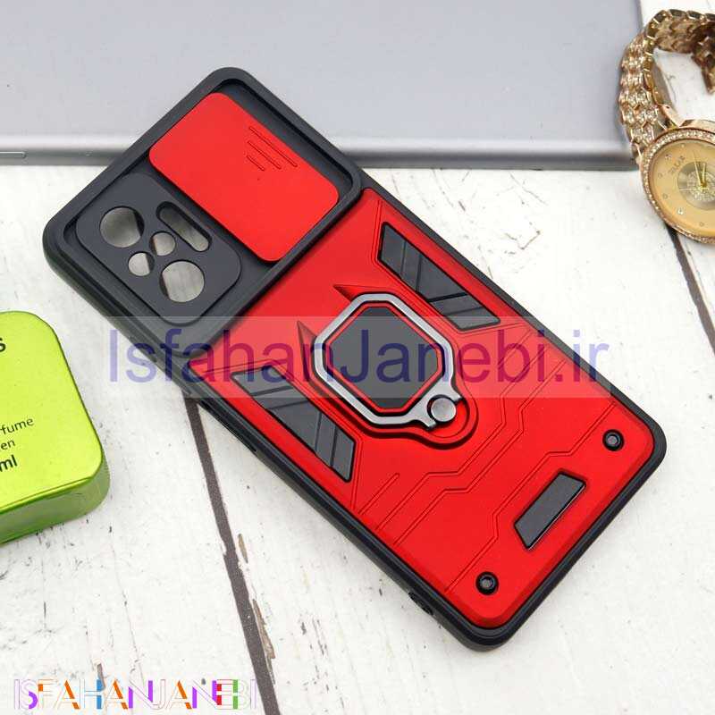 اصفهان جانبی-قاب ضد ضربه محافظ لنزدار کشویی هولدر دار طرح اصلی بتمن Xiaomi Redmi Note 10 Pro سری B