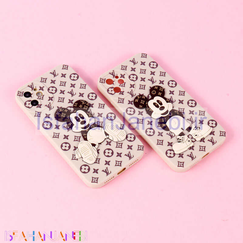 اصفهان جانبی-قاب میکی موس برجسته LV محافظ لنزدار iPhone 11