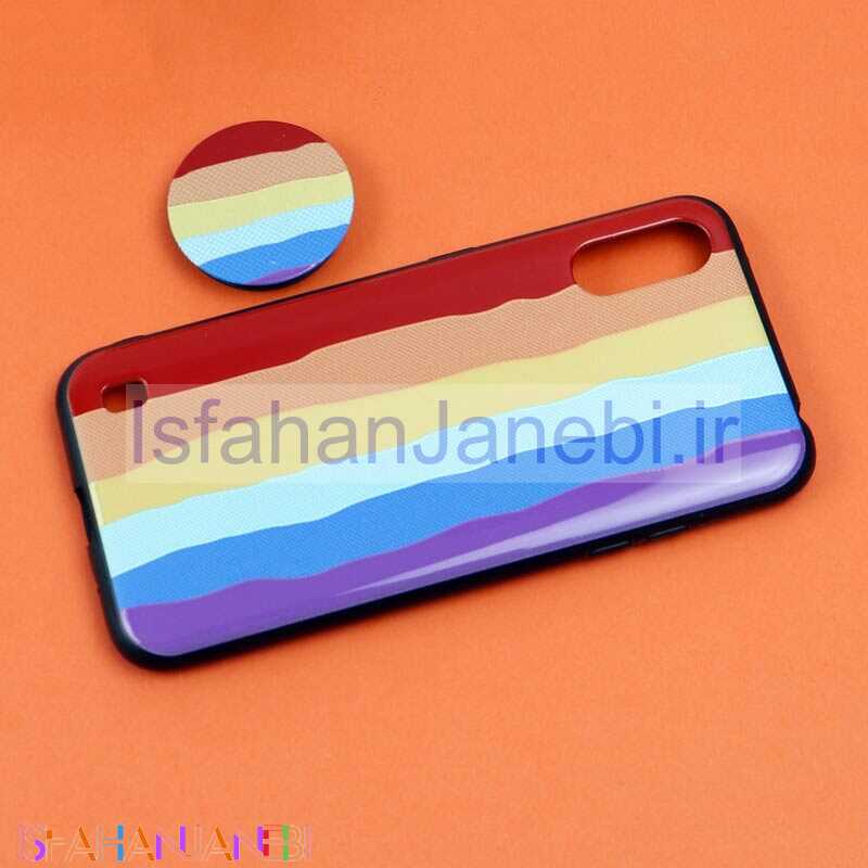 اصفهان جانبی-قاب فانتزی برجسته + پاپ سوکت طرح رنگین کمان سامسونگ A01 سری D