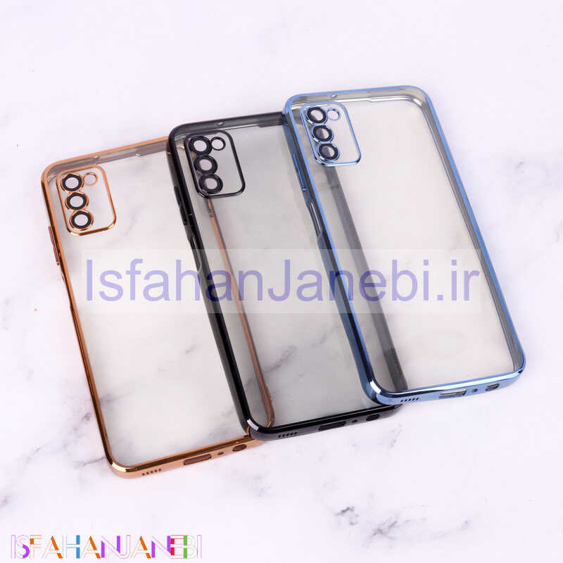 اصفهان جانبی-قاب ساده شفاف دور رنگی محافظ لنزدار Samsung Galaxy A03s / A02s