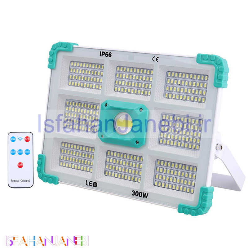 اصفهان جانبی-پروژکتور سیار شارژی خورشیدی ZB-F374 + ریموت کنترل