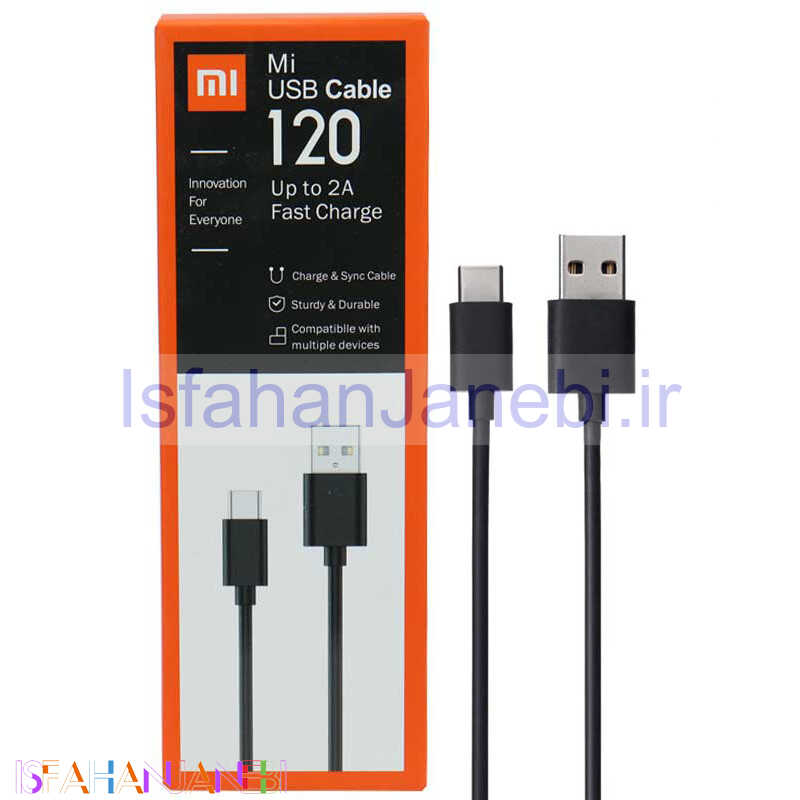 اصفهان جانبی-کابل تایپ سی Xiaomi 2A 1.2m پکدار