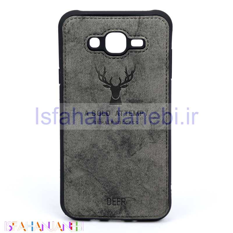 اصفهان جانبی-قاب چرمی طرح گوزن Samsung J7 خاکستری