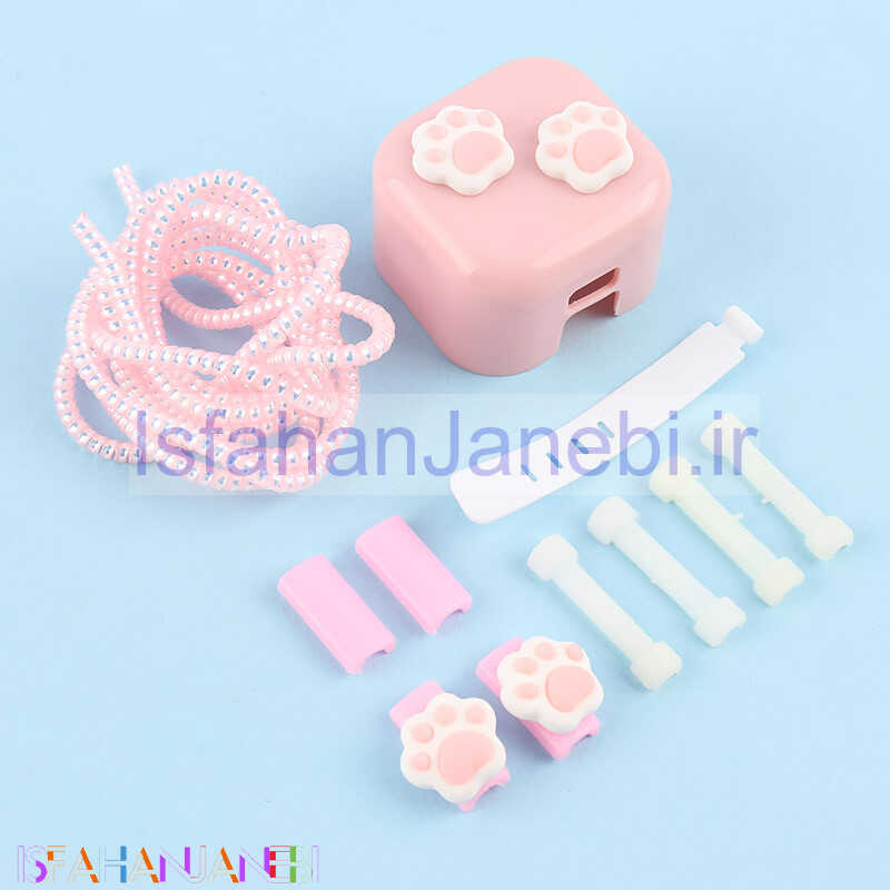 اصفهان جانبی-ست محافظ کابل و کلگی شارژر آیفون طرح رد پا