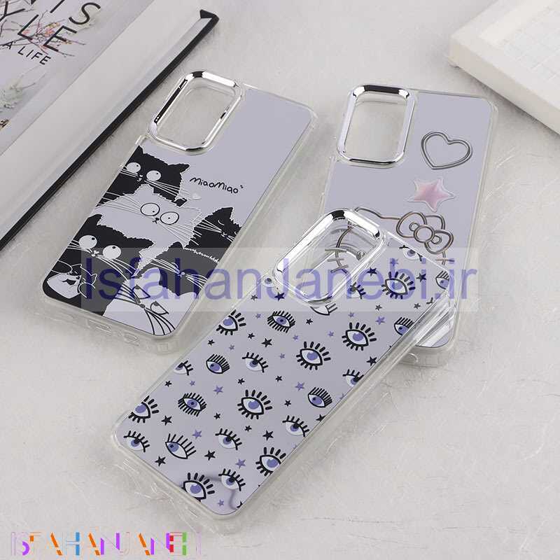 اصفهان جانبی-قاب آینه ای سامسونگ Galaxy A14 4G / A14 5G طرح دار دور محافظ متال