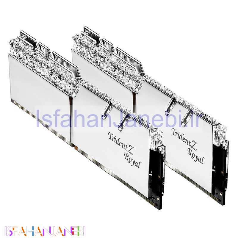اصفهان جانبی-رم کامپیوتر G.SKILL Trident Z Royal Silver DDR4 32GB 3200MHz CL16 Dual