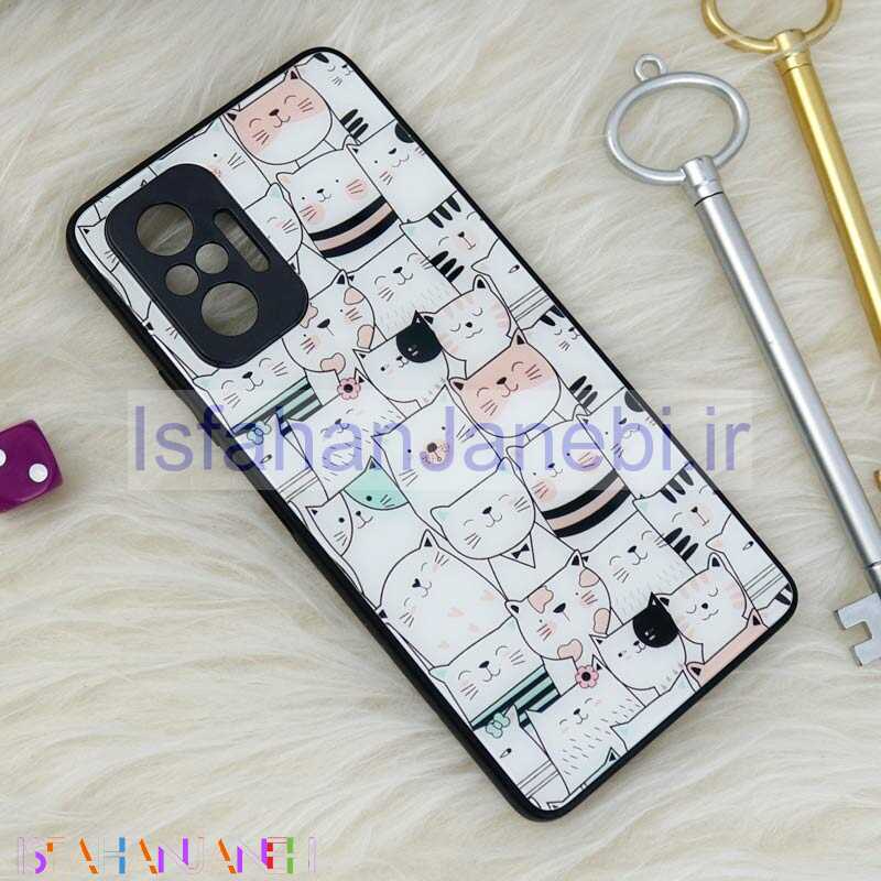 اصفهان جانبی-قاب محافظ لنزدار پشت گلسی طرحدار گربه Samsung Galaxy A22 4G